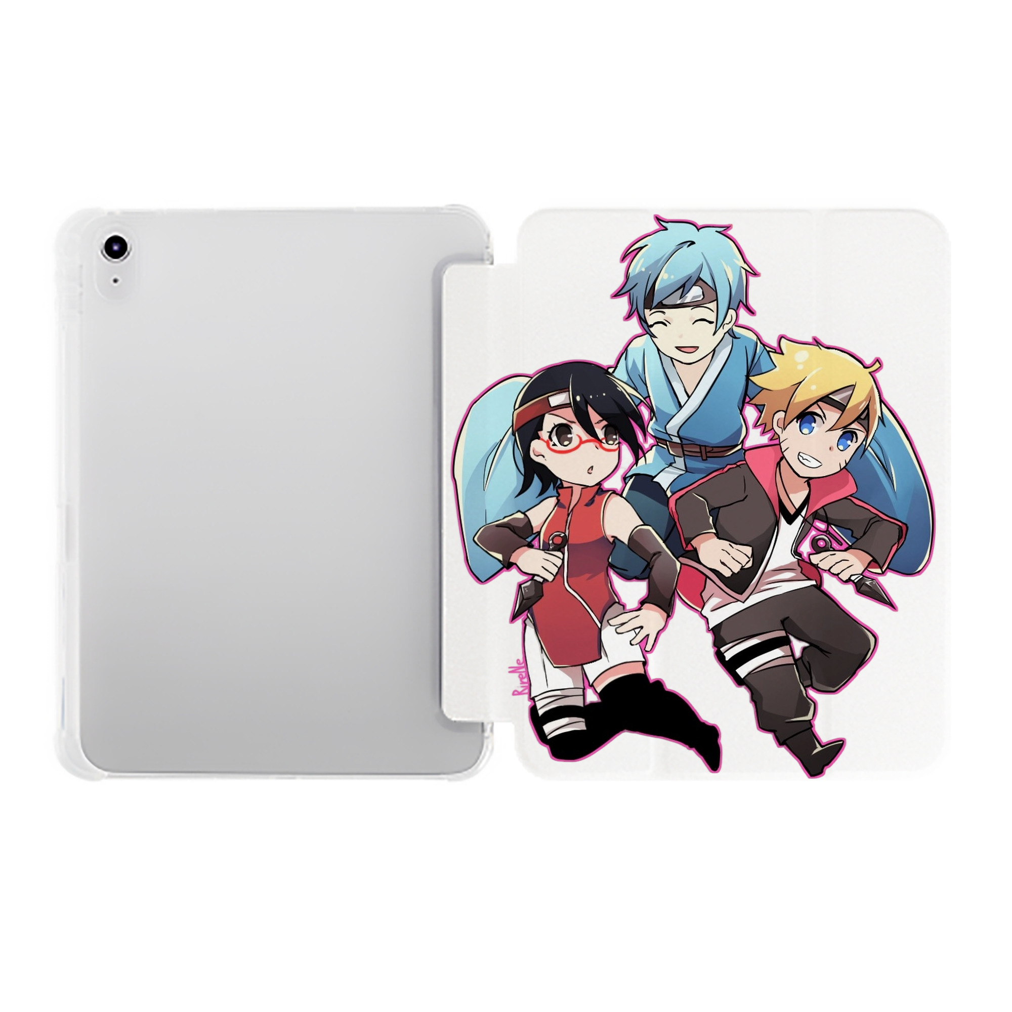 （画像用） NARUTO -ナルト- うちは サラダ Uchiha Sarada IPad ケース ペン収納付き 三つ折りスタンド PUレザー×シリコン 対応機種9.5/10.5/10.9インチ